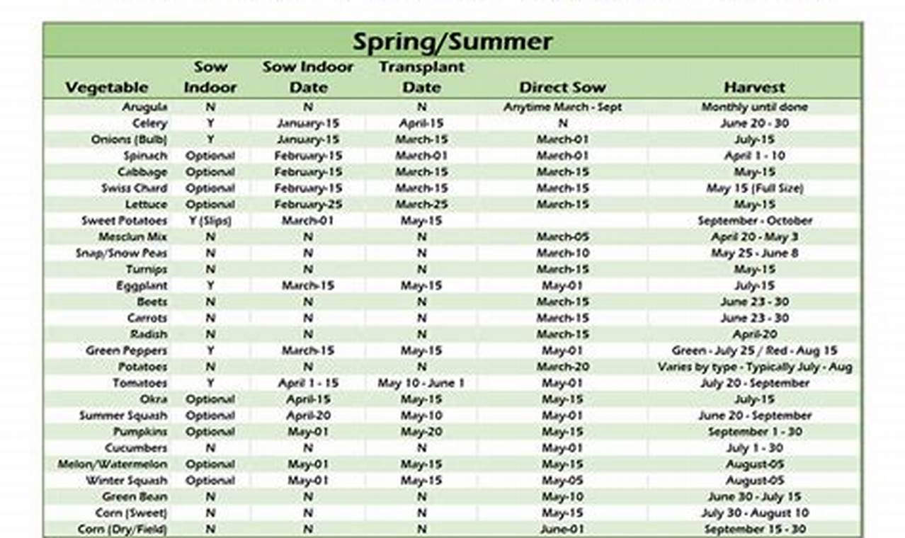 Zone 6 Planting Schedule 2024