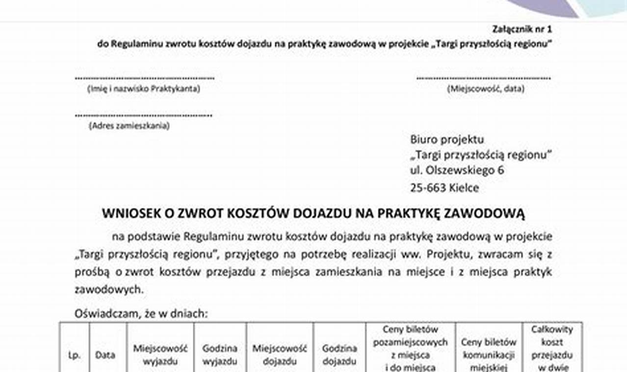 Zwrot Kosztów Dojazdu Na Szkolenie Jaki Dokument