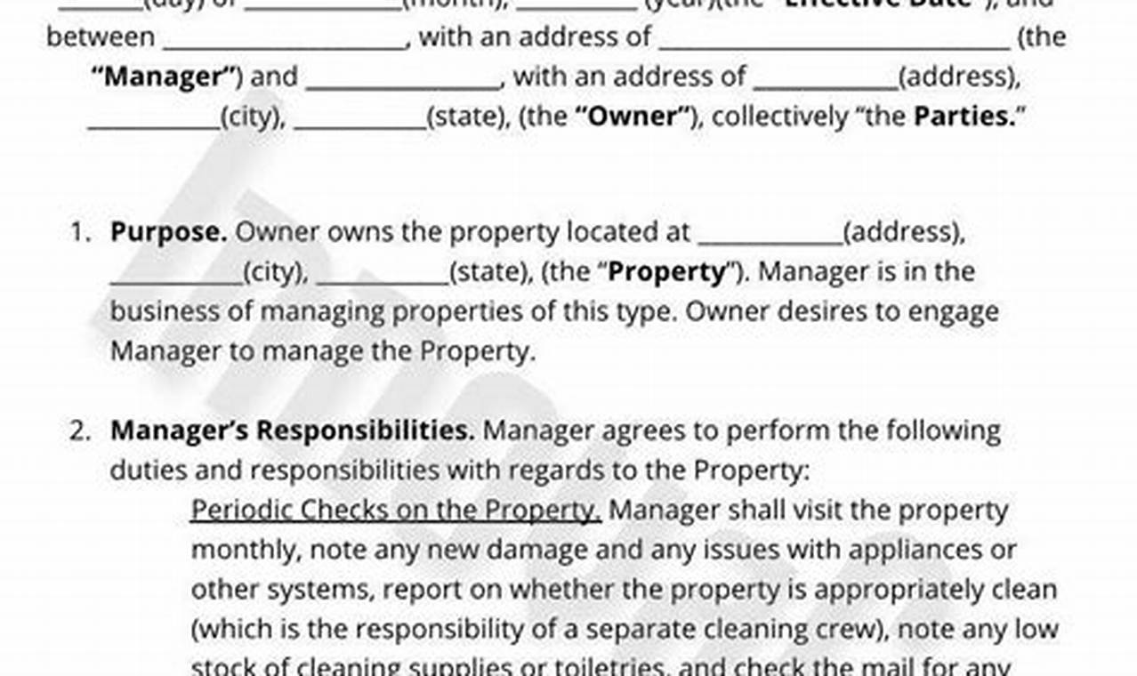 Airbnb Management Contract Sample