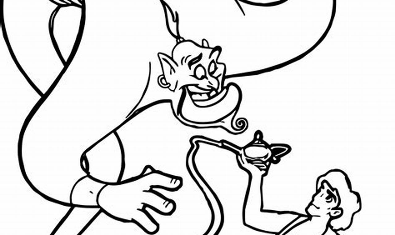 Enchanting Aladdin Coloring Pages: Unleash the Magic of the Genie