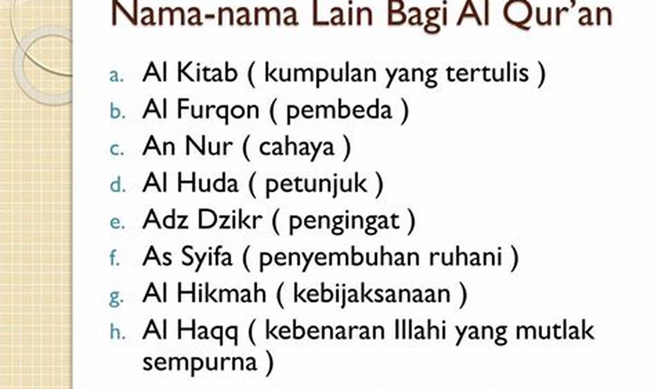 Panduan Lengkap Arti Nama Al dalam Al-Qur'an