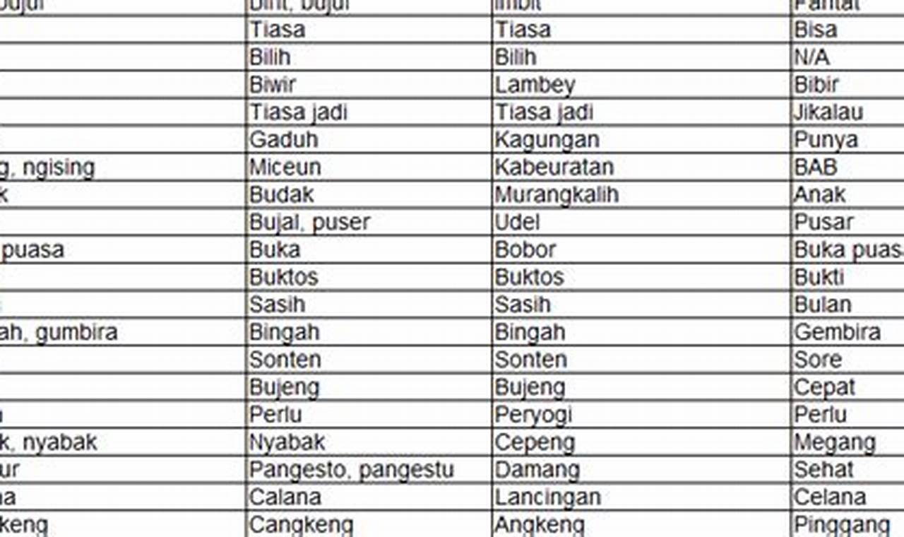 Kamus Bahasa Kasar Sunda: Kumpulan Ujaran Kasar dan Maknanya