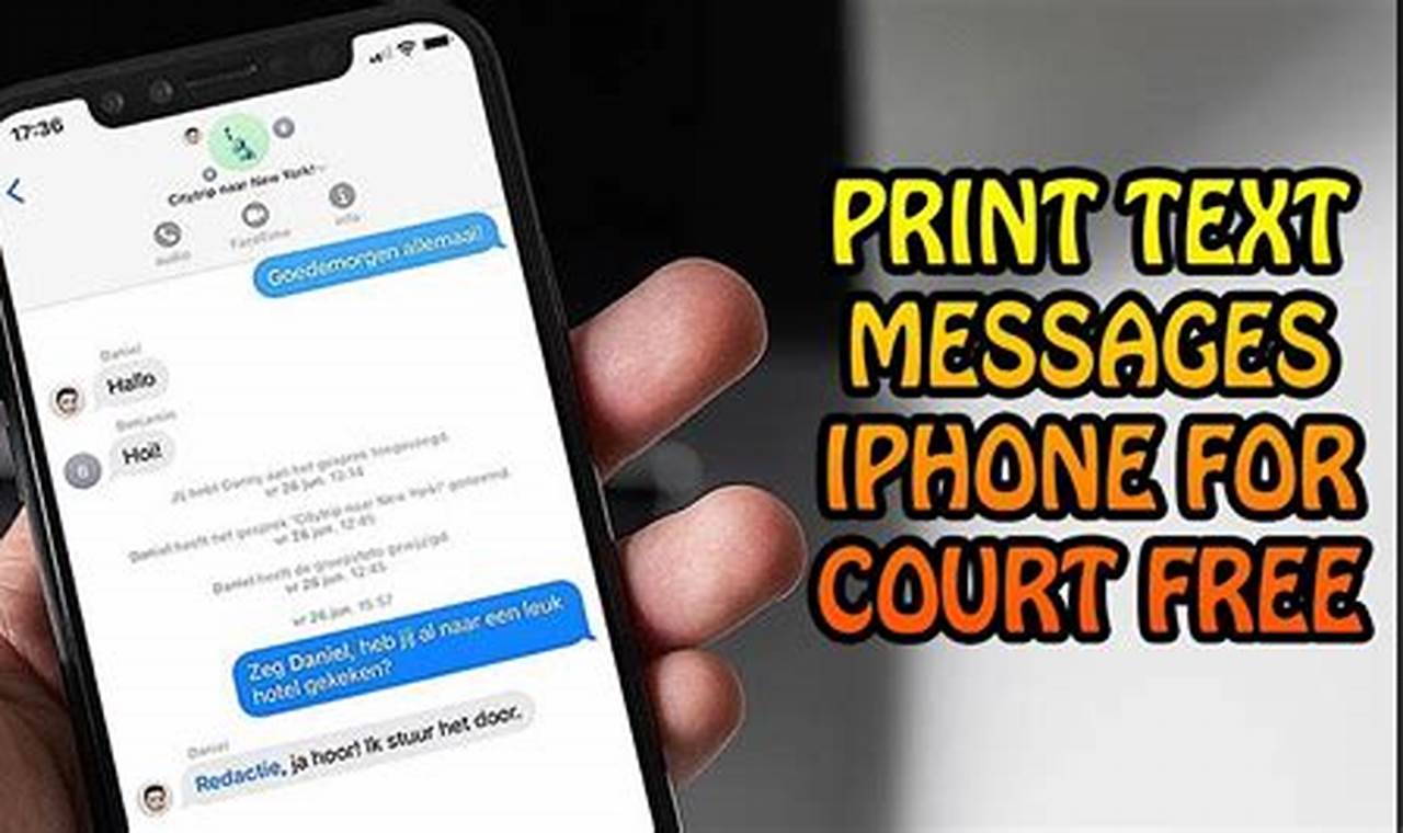 best app to print text messages from iphone for court