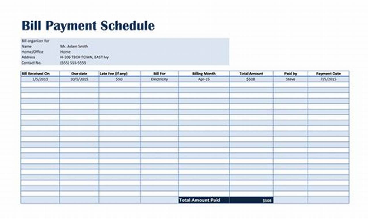 Bill Payment Schedule Template: Tips and Where to Find One