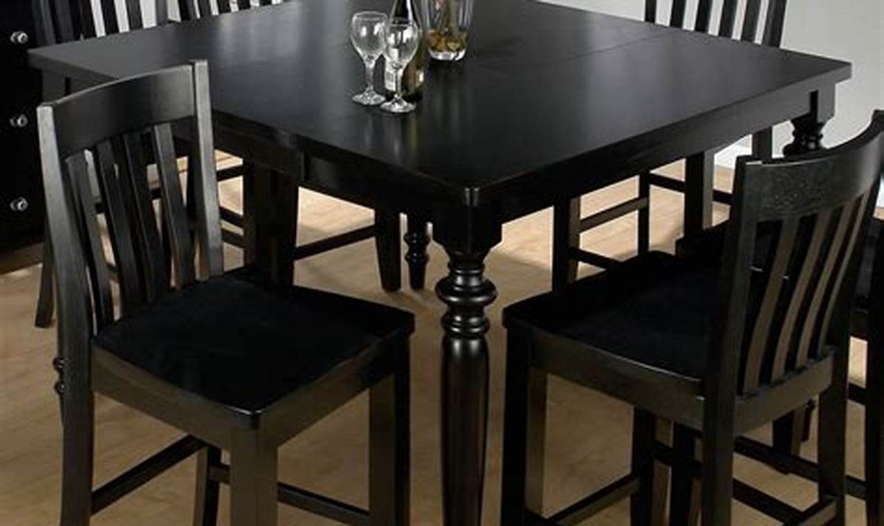 Creating a Striking Ambiance with Black Kitchen Table and Chairs Set