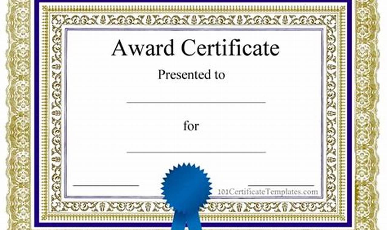 Blank Certificate Template: A Guide to Creating Professional Certificates
