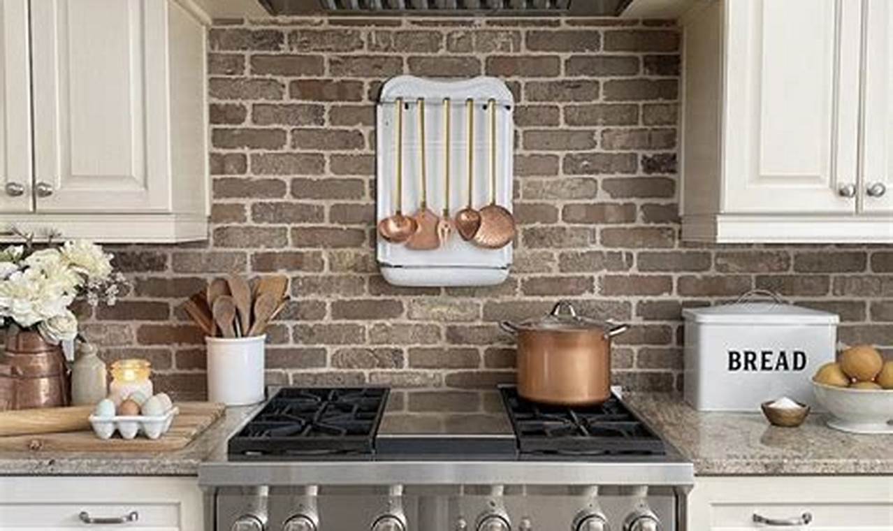 brick backsplash kitchen