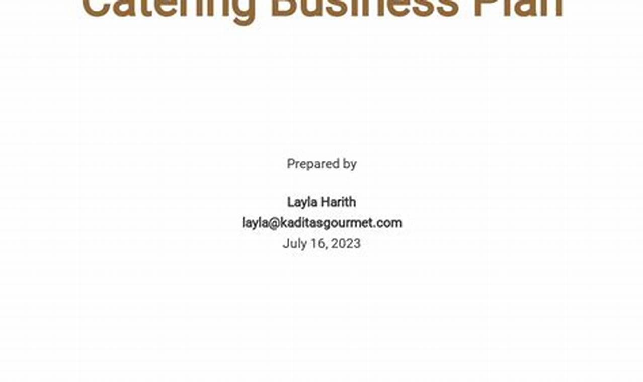 Business Plan for Catering Services PDF: A Comprehensive Guide to Planning Success