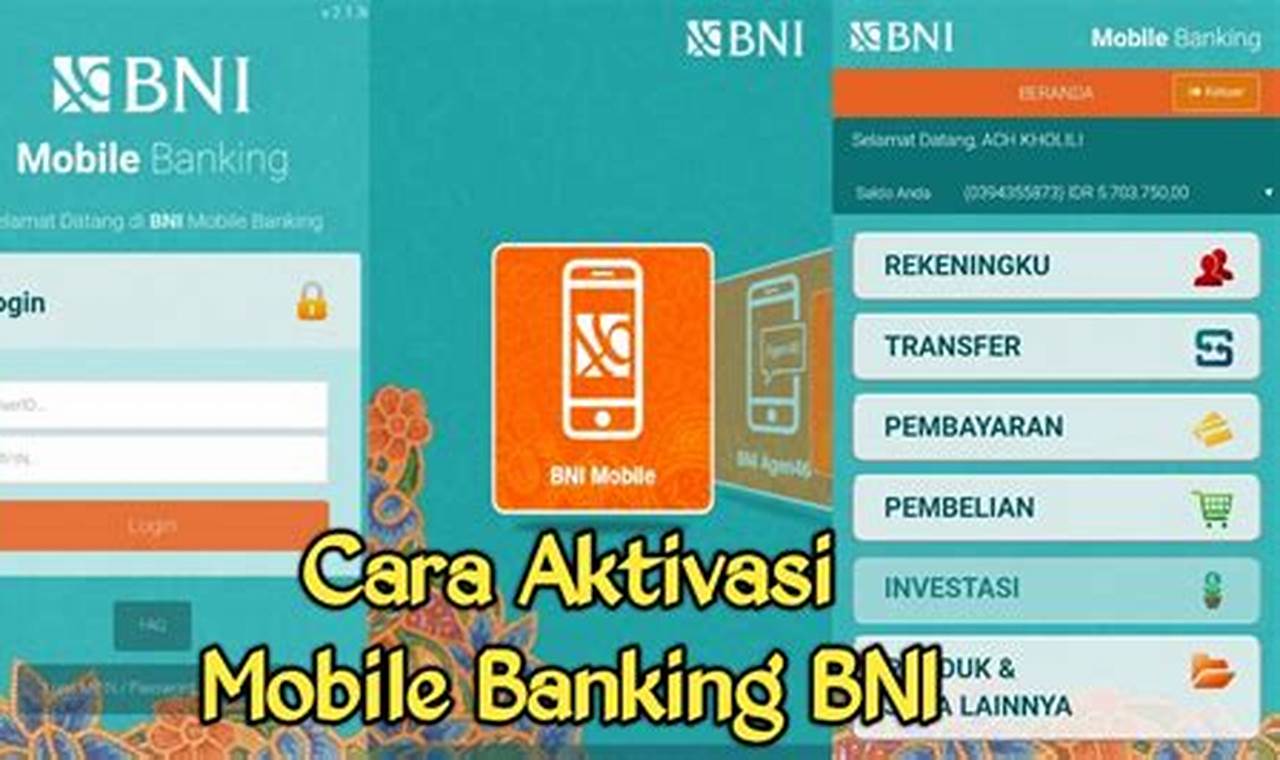 cara aktivasi mobile banking bni