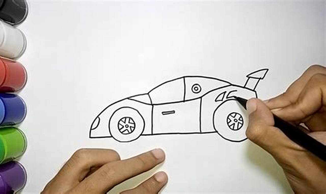 cara menggambar mobil yang mudah