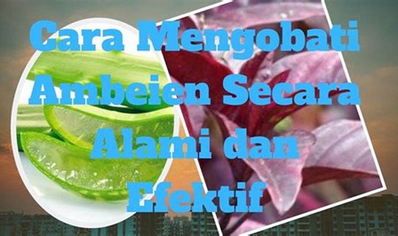 Cara Ampuh Mengobati Ambeien Tanpa Obat dan Operasi