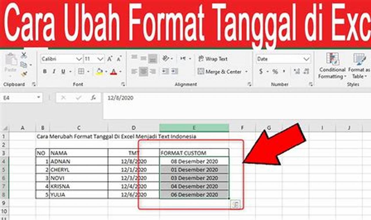 Cara Mudah Mengubah Format Tanggal di Excel 2007
