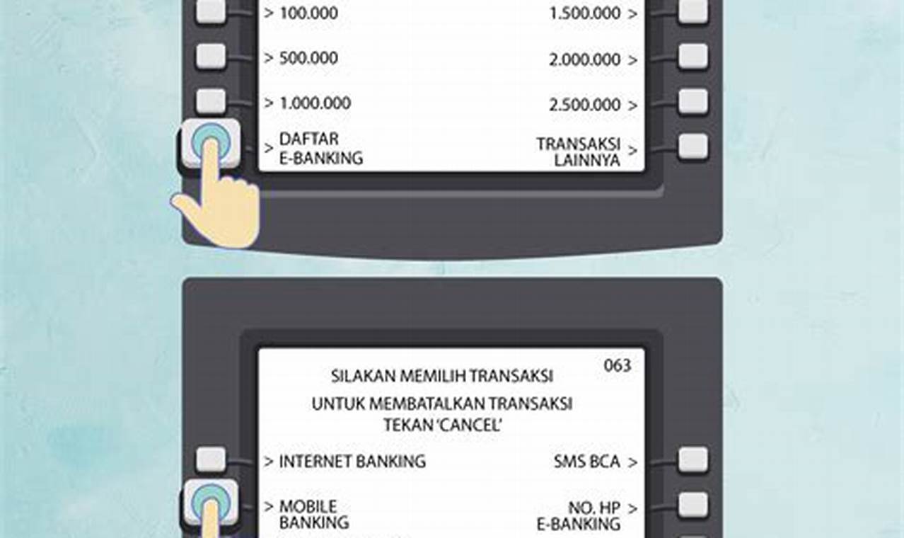 cara registrasi mobile banking bca di atm