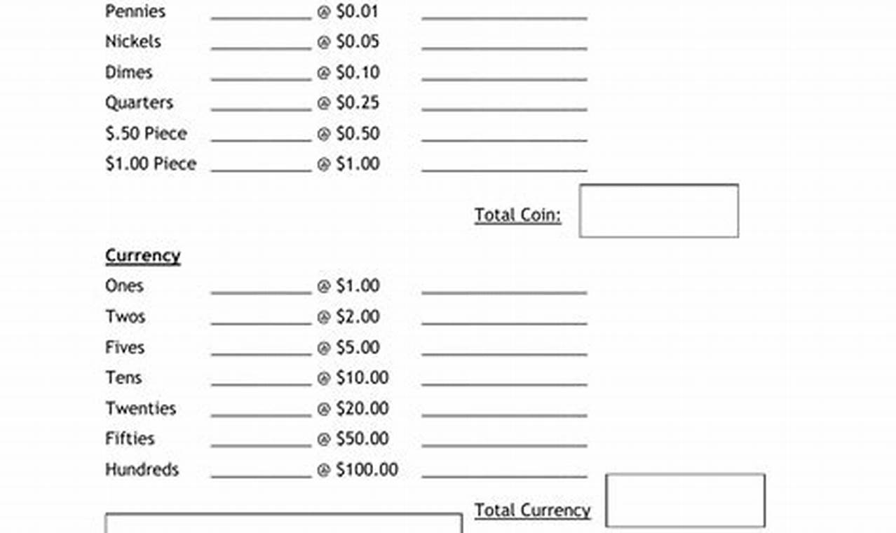 Uncover the Secrets of Cash Flow with Our Excel Cash Count Sheet Template