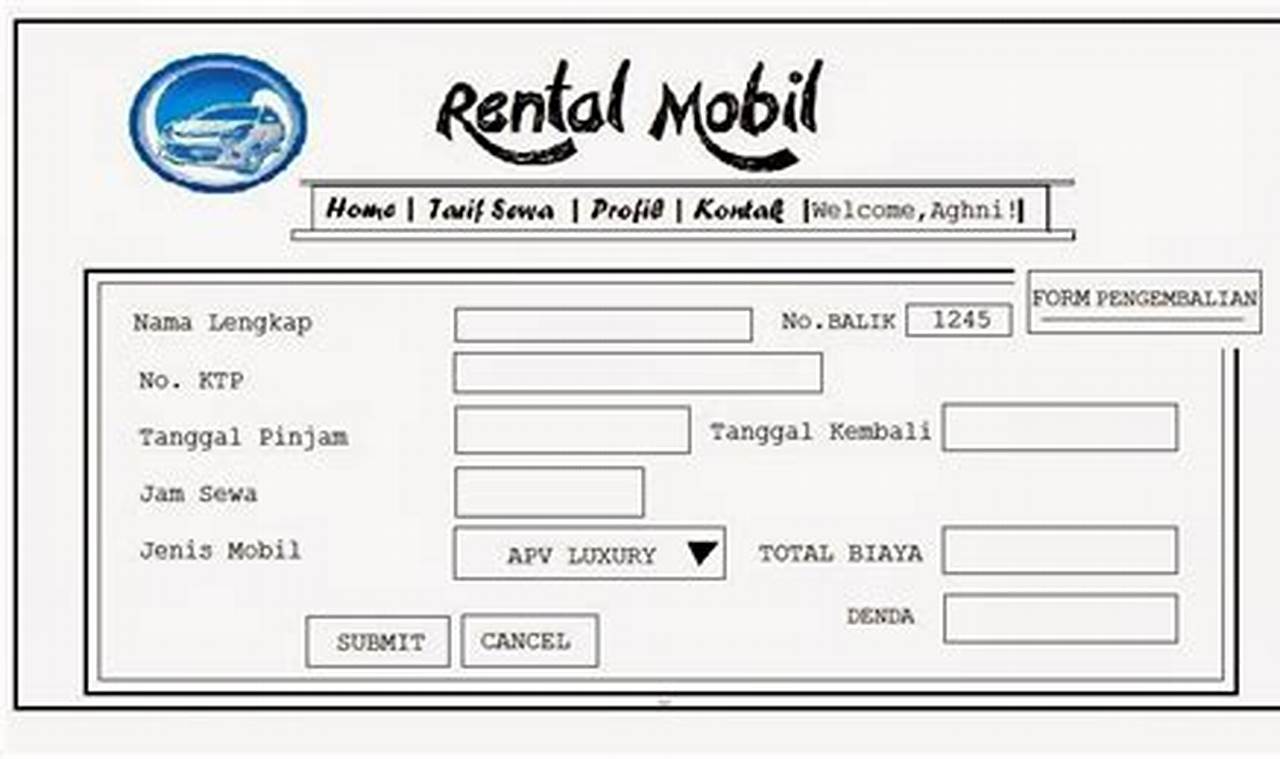 contoh kwitansi rental mobil