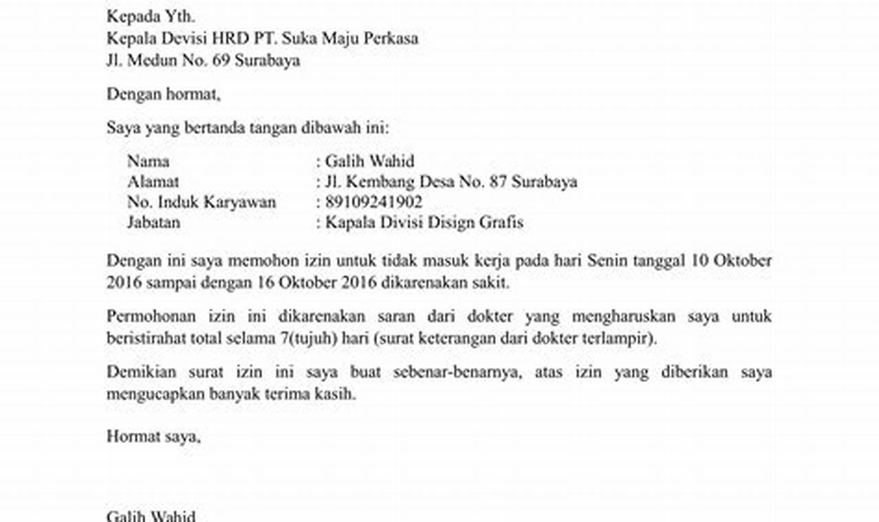 Rahasia Ampuh Membuat Surat Izin Tidak Masuk Kerja yang Menakjubkan