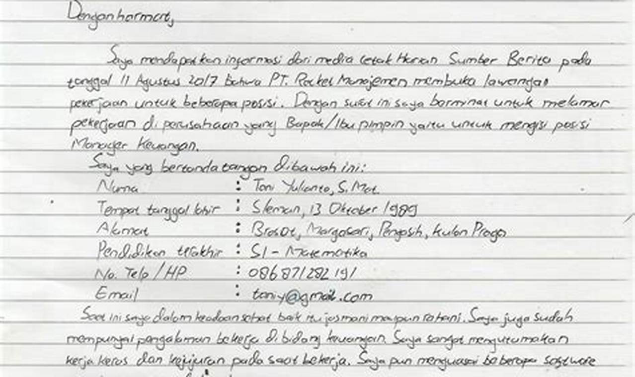 Rahasia Menarik Surat Lamaran Tulisan Tangan yang Menaklukkan HRD