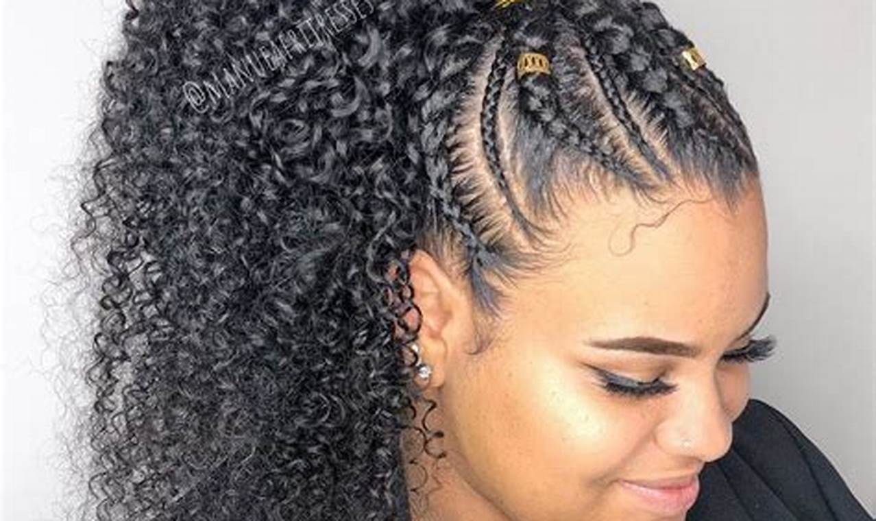 Unveiling the Allure of Feed in Braids with Curly Ponytail: A Style Guide and Inspiration