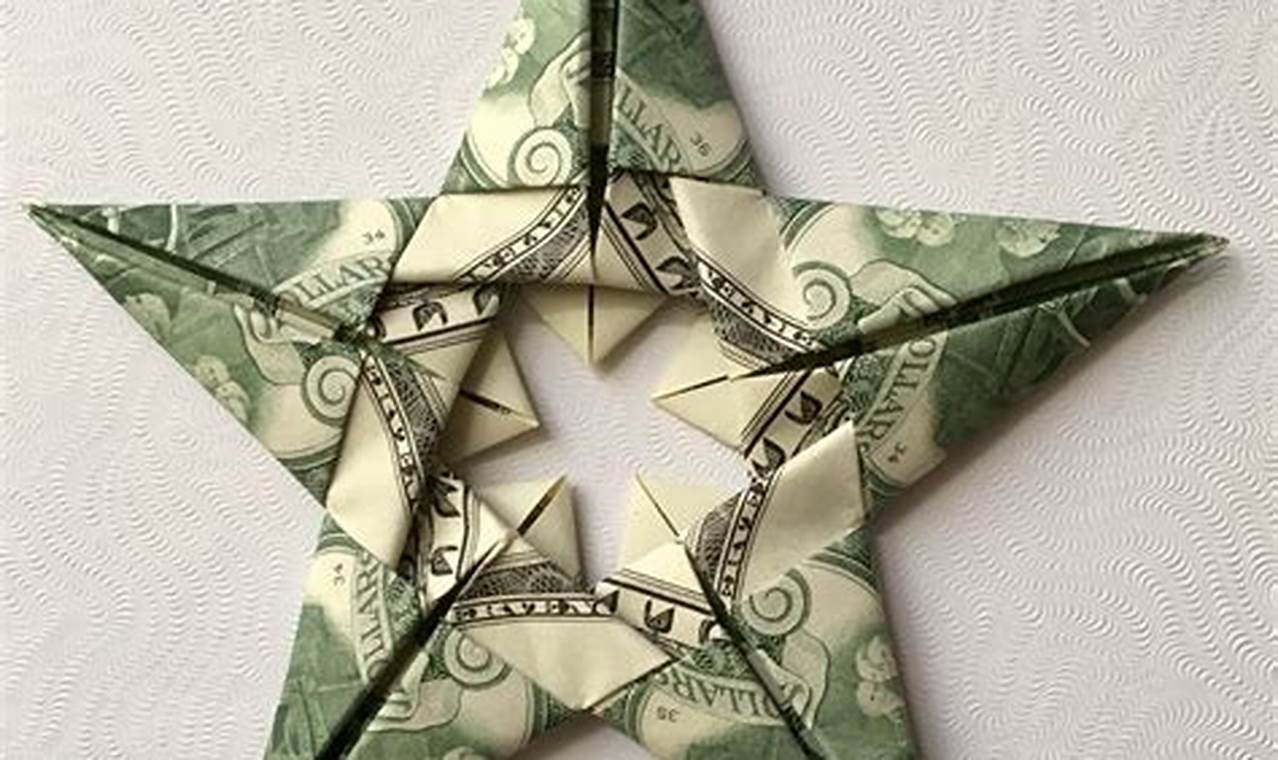 five point star dollar origami