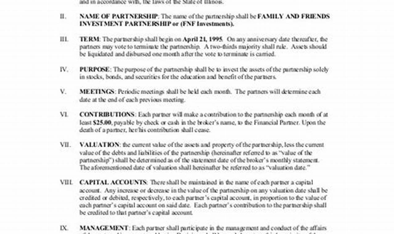 Family Investment Agreement Template