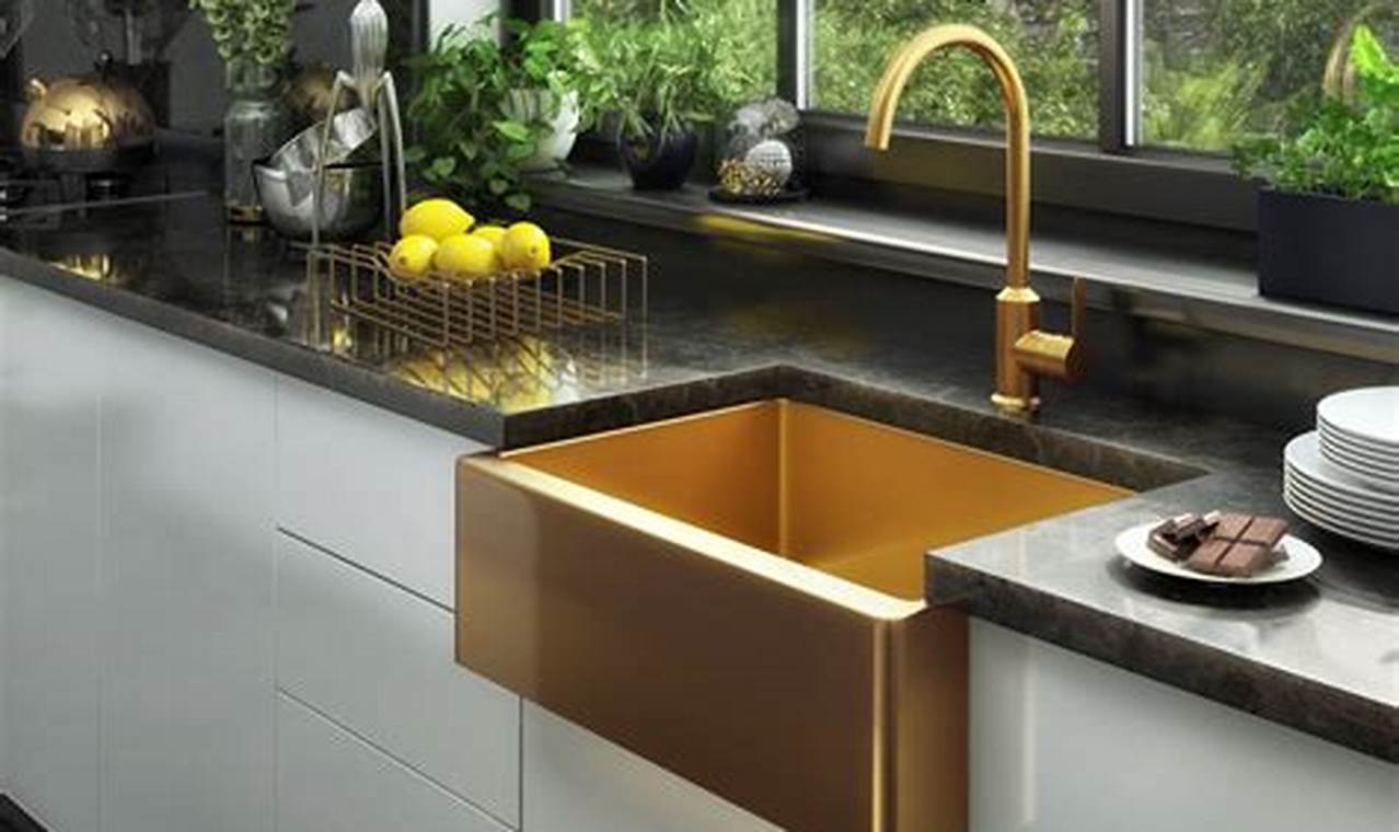 gold kitchen sink