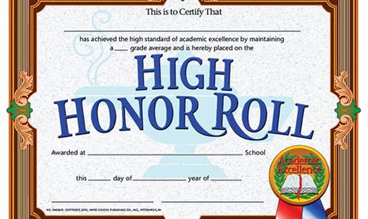 Unveiling the Path to Academic Excellence: The Secrets of High Honor Roll Certificates