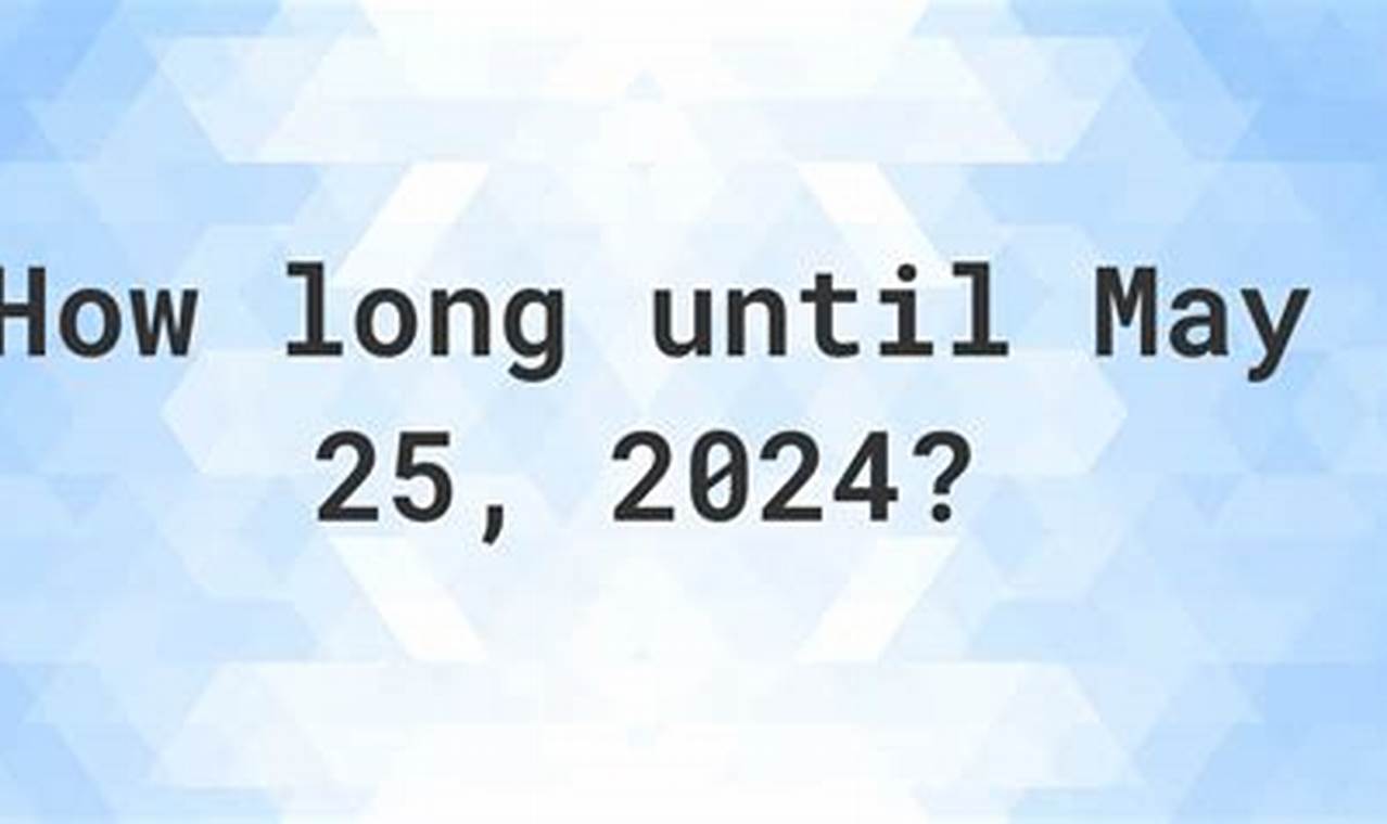 Instant Countdown: How Many Days Until May 25, 2024?