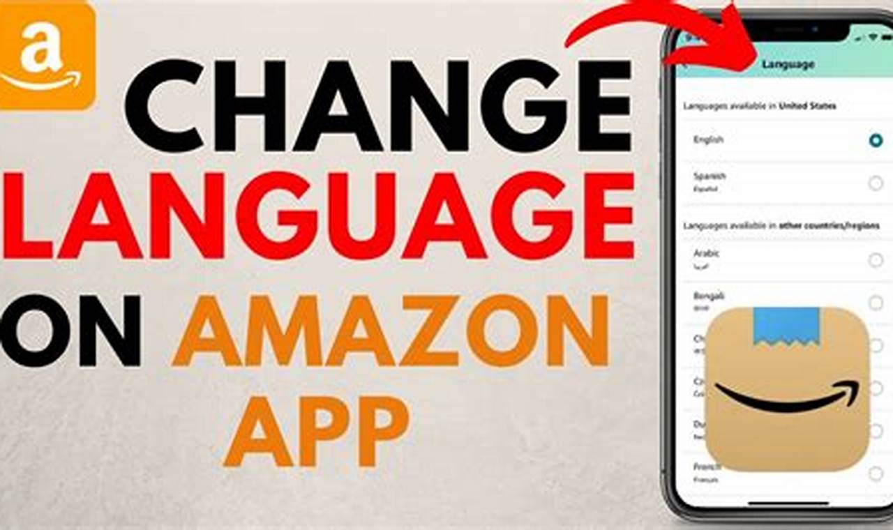 how to change language on amazon app iphone