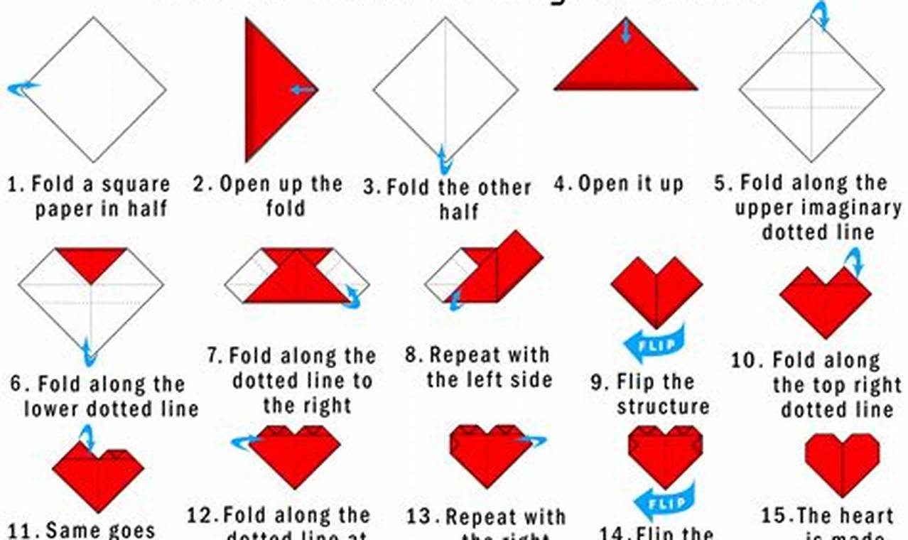 how to make a heart origami with notebook paper