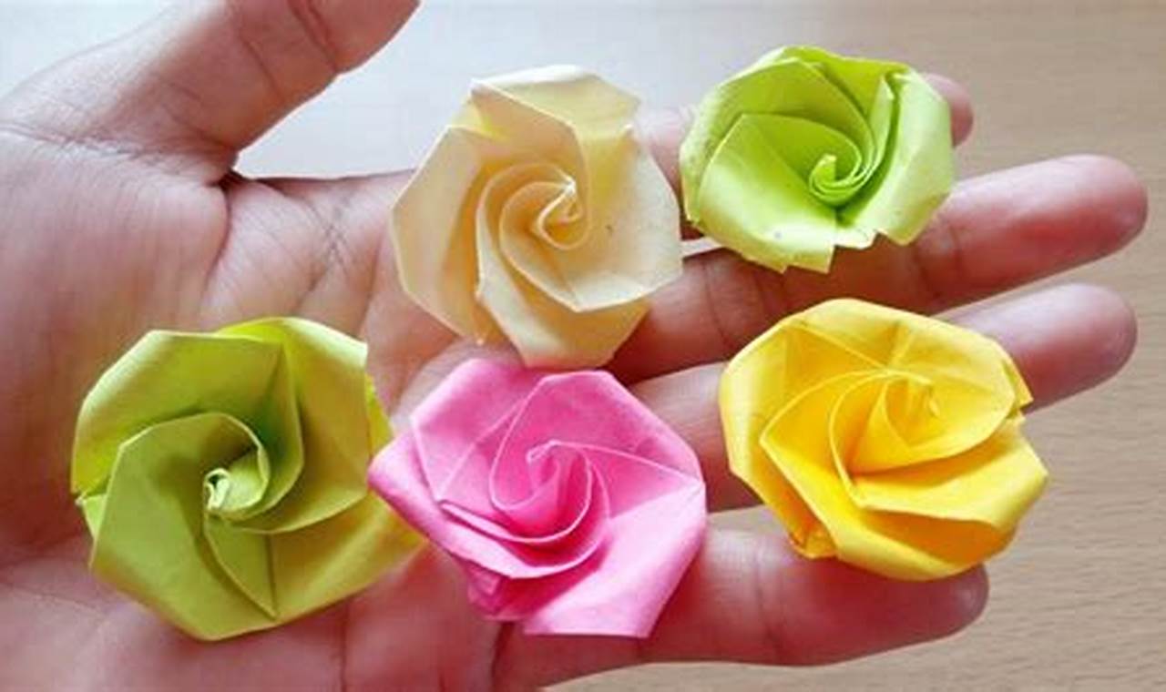 how to make origami flowers out of sticky notes