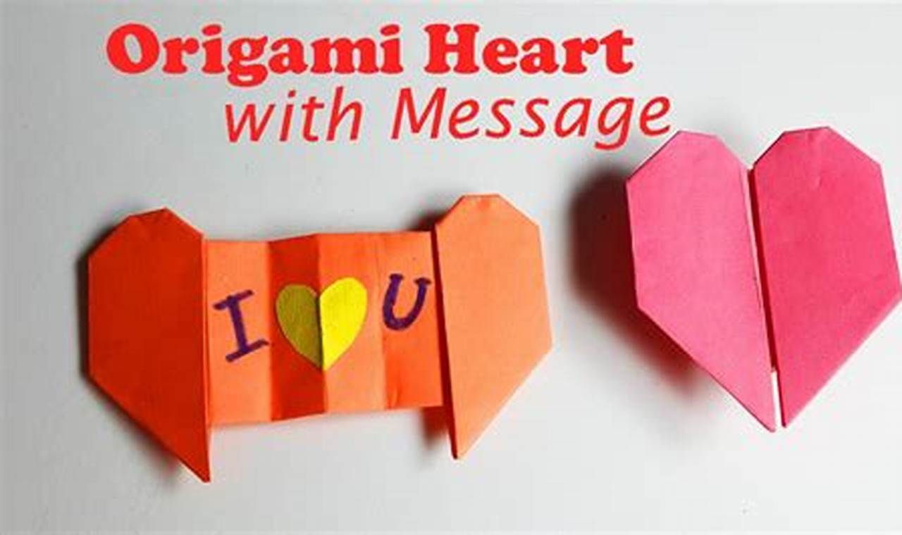instruction origami heart with message