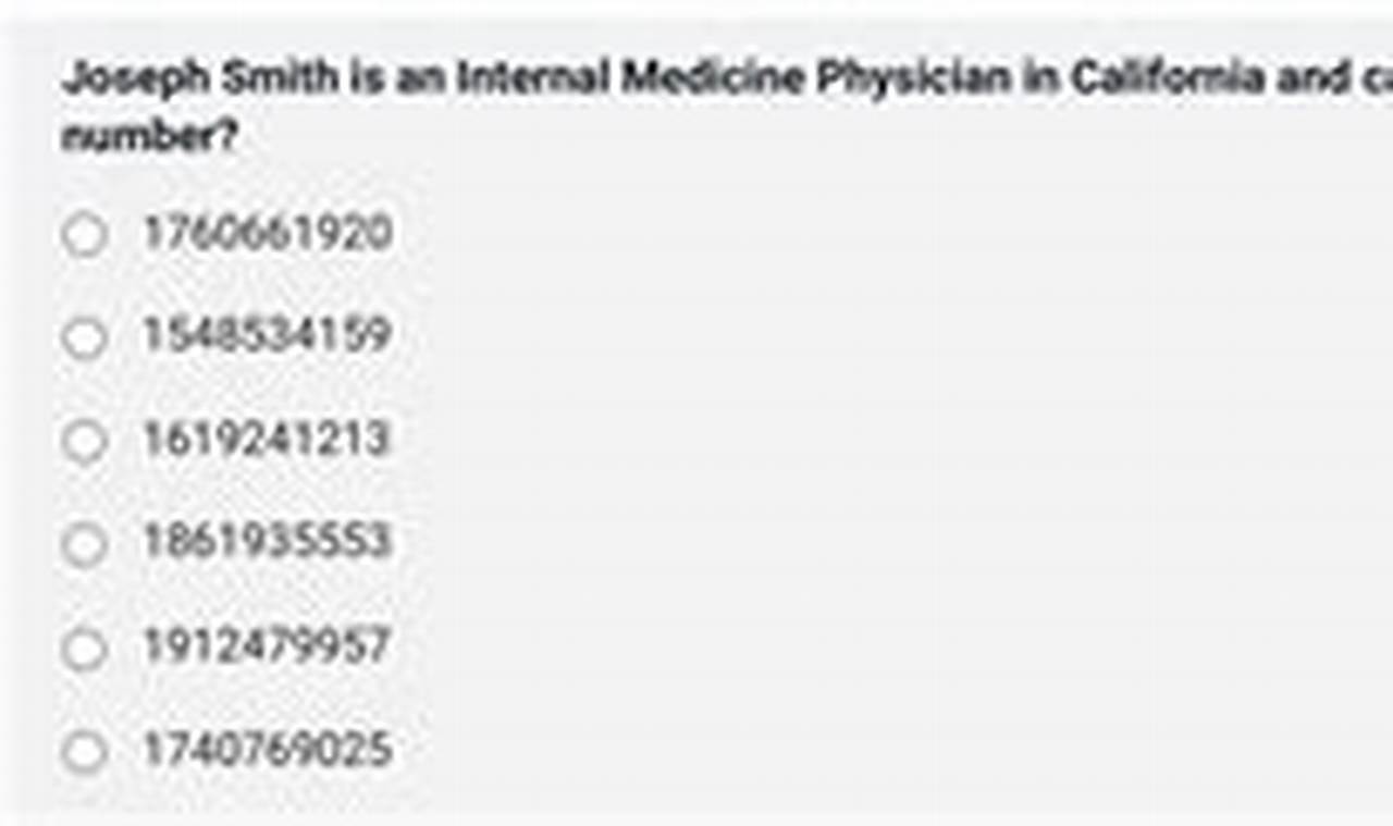 Uncover Hidden Truths: Your Guide to Joseph Smith Internal Medicine California NPI Number