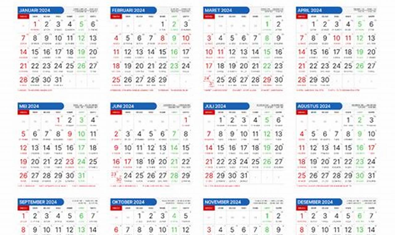 Panduan Lengkap Kalender Tahun 2024 Indonesia