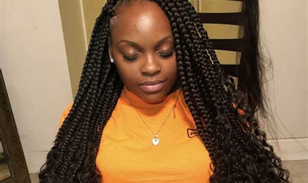 Unveil the Enchanting World of Large Box Braids with Curly Ends