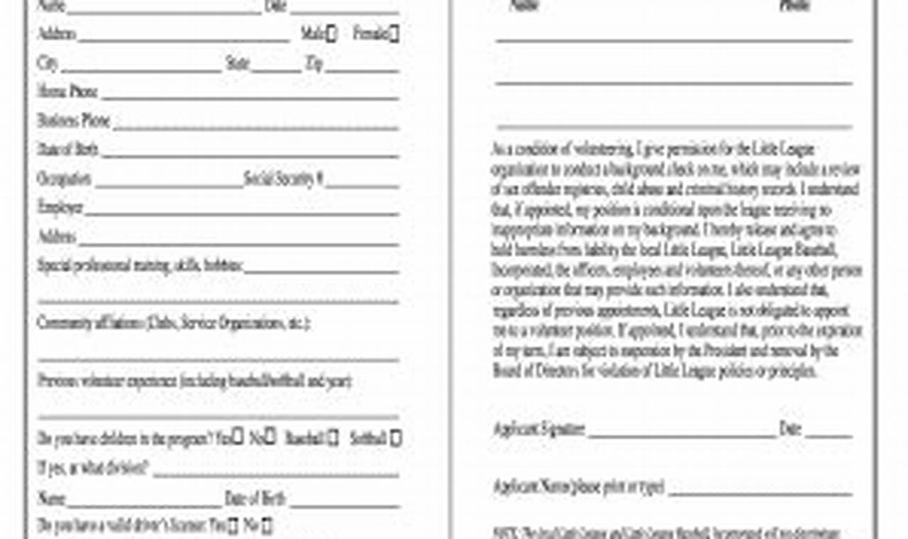 Little League Volunteer Form: Step-by-Step Guide
