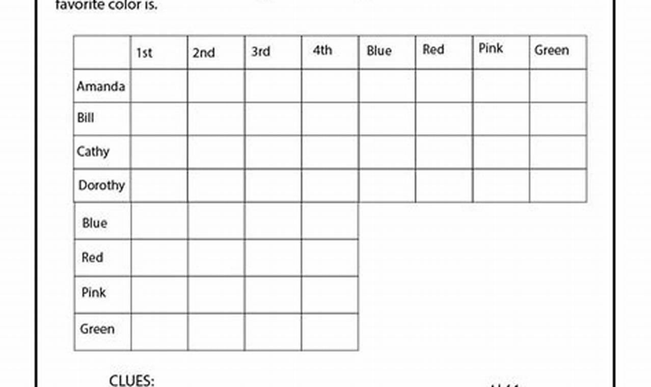 Master Logic Puzzles: Printable Challenges for Cognitive Growth