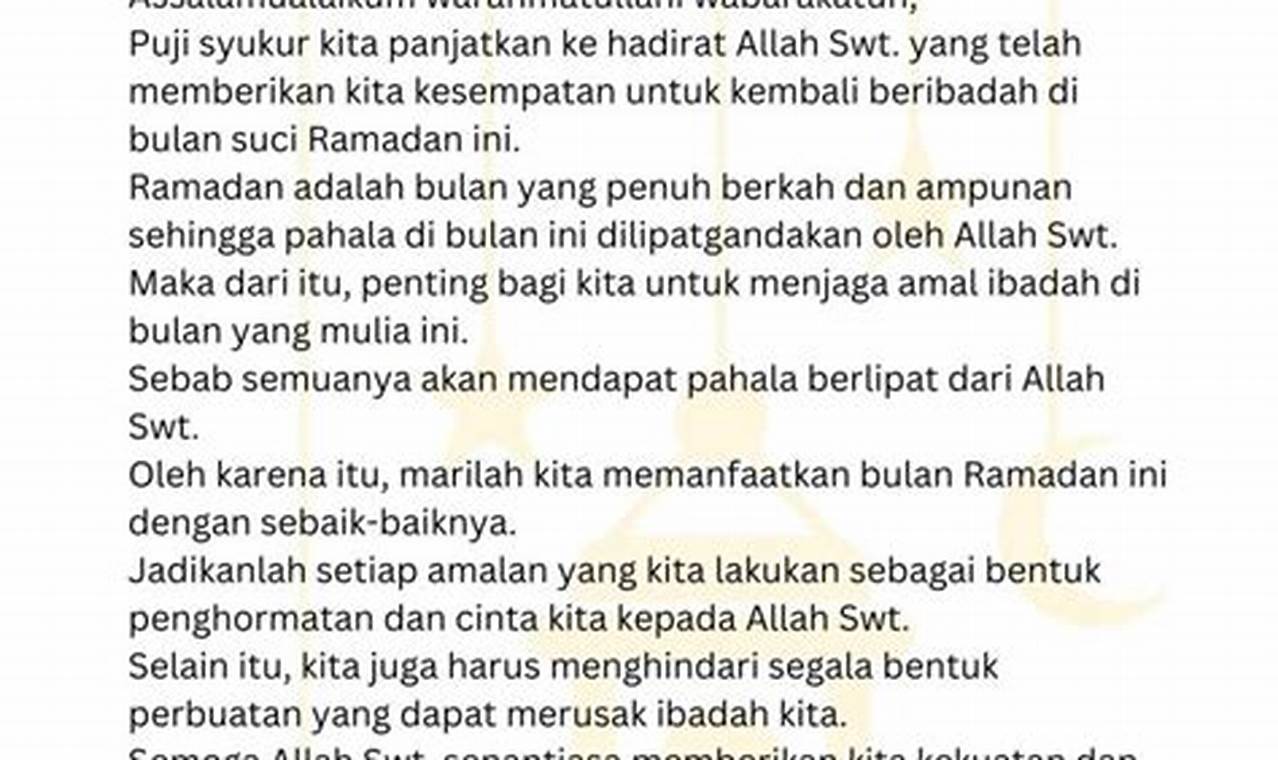 Rahasia Kultum Ramadhan Singkat yang Menggugah Jiwa, Dijamin Berkesan!
