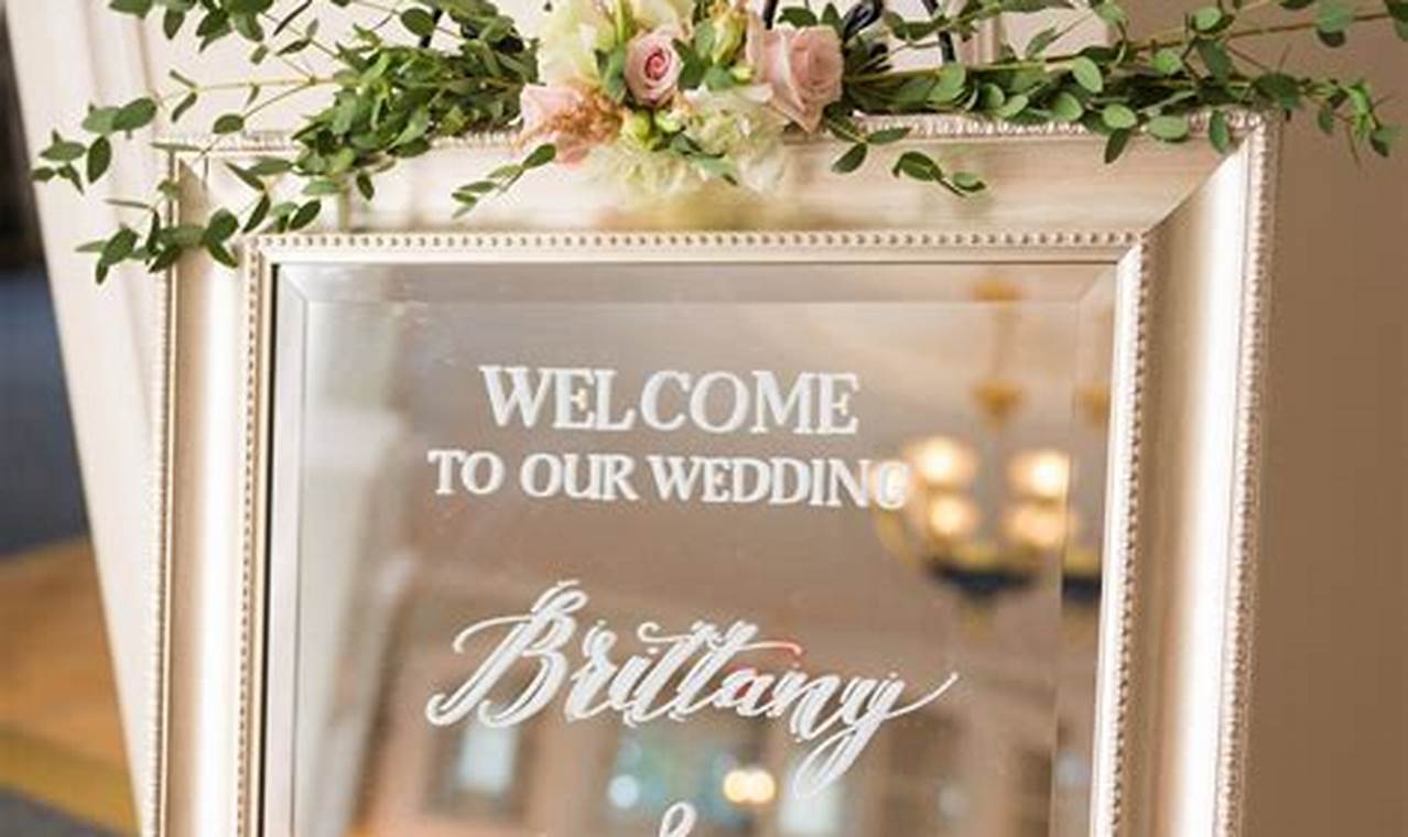 Unveil the Enchanting World of Mirror Welcome Signs for Weddings