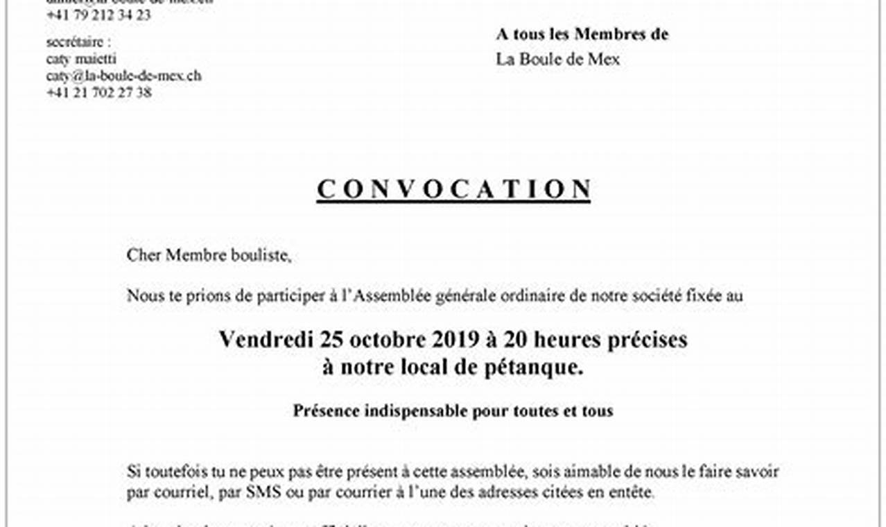 Modèle de Convocation : Tout ce qu'il faut savoir