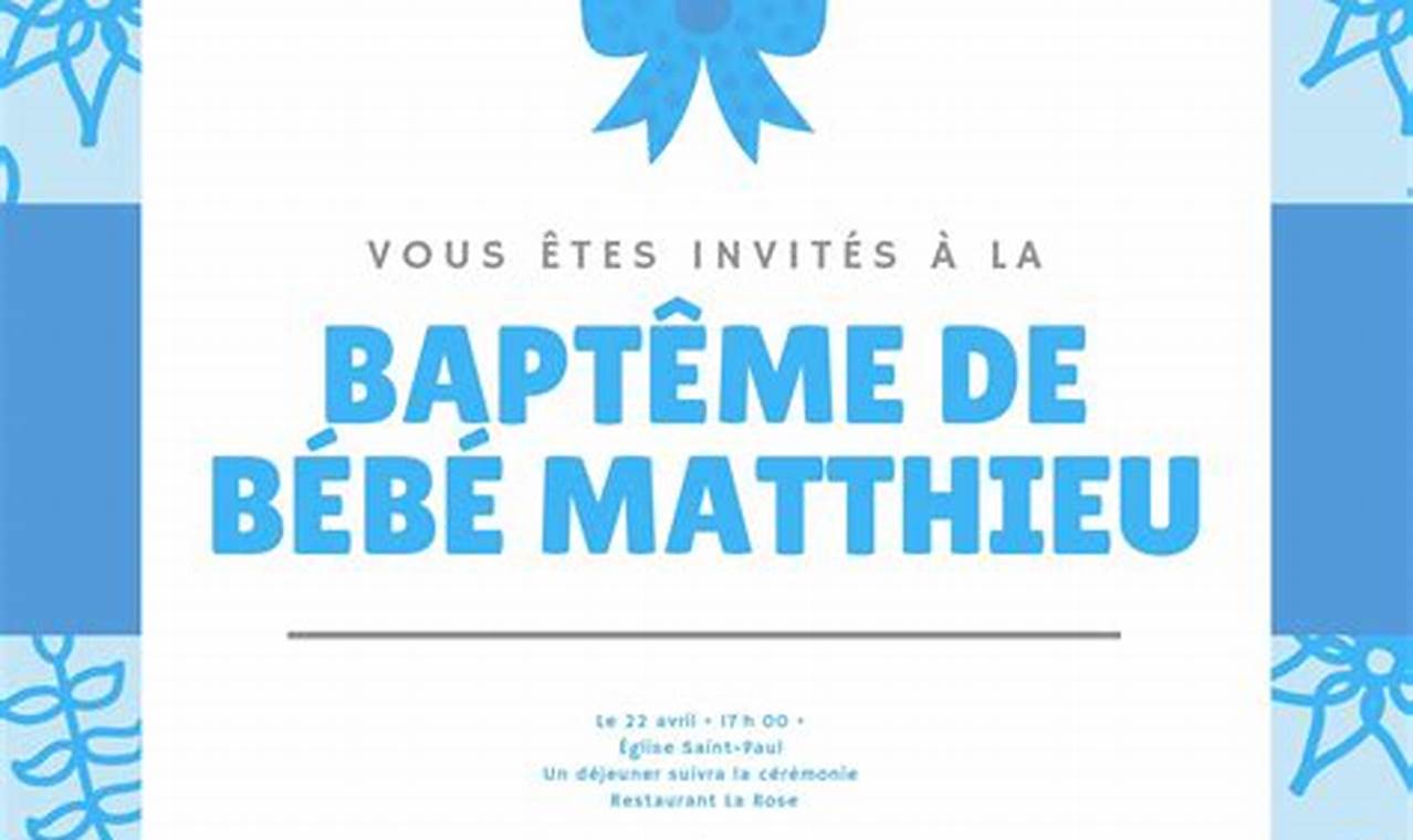 Modèles de lettres de baptême gratuits pour une invitation parfaite