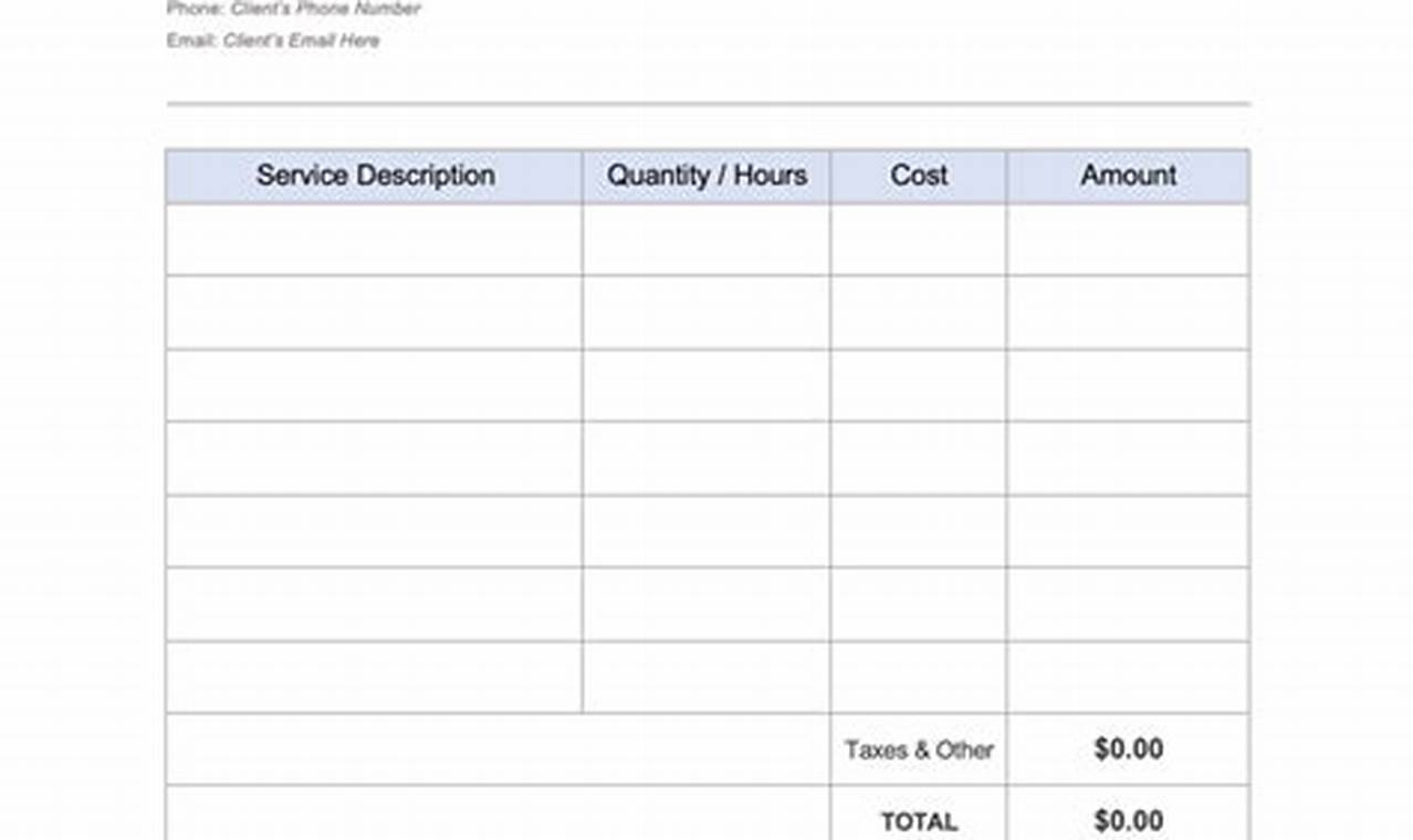 Office Cleaning Service Invoice Template