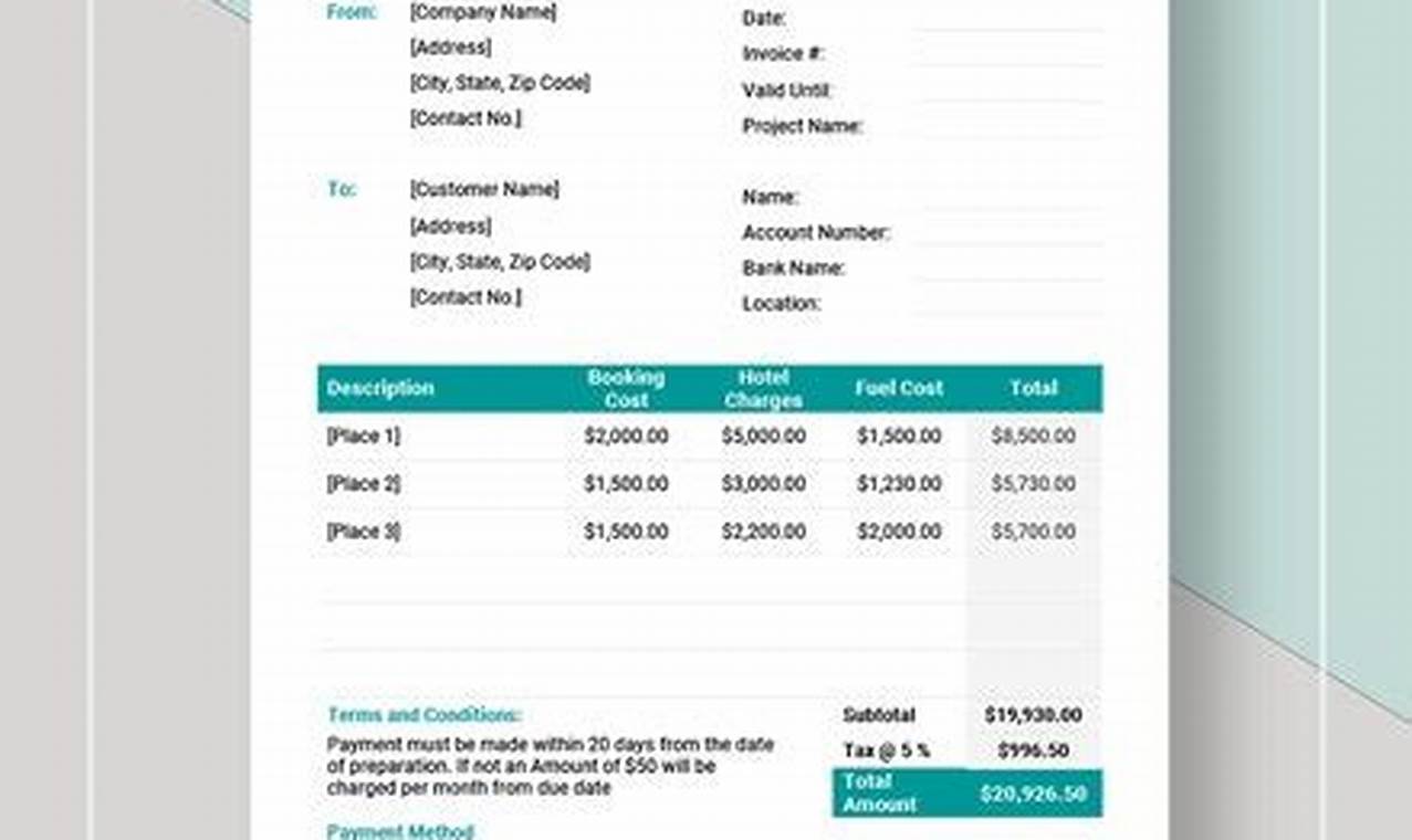 Online Travel Service: A Comprehensive Invoice Form Guide