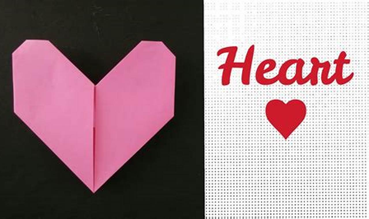 origami heart full sheet paper