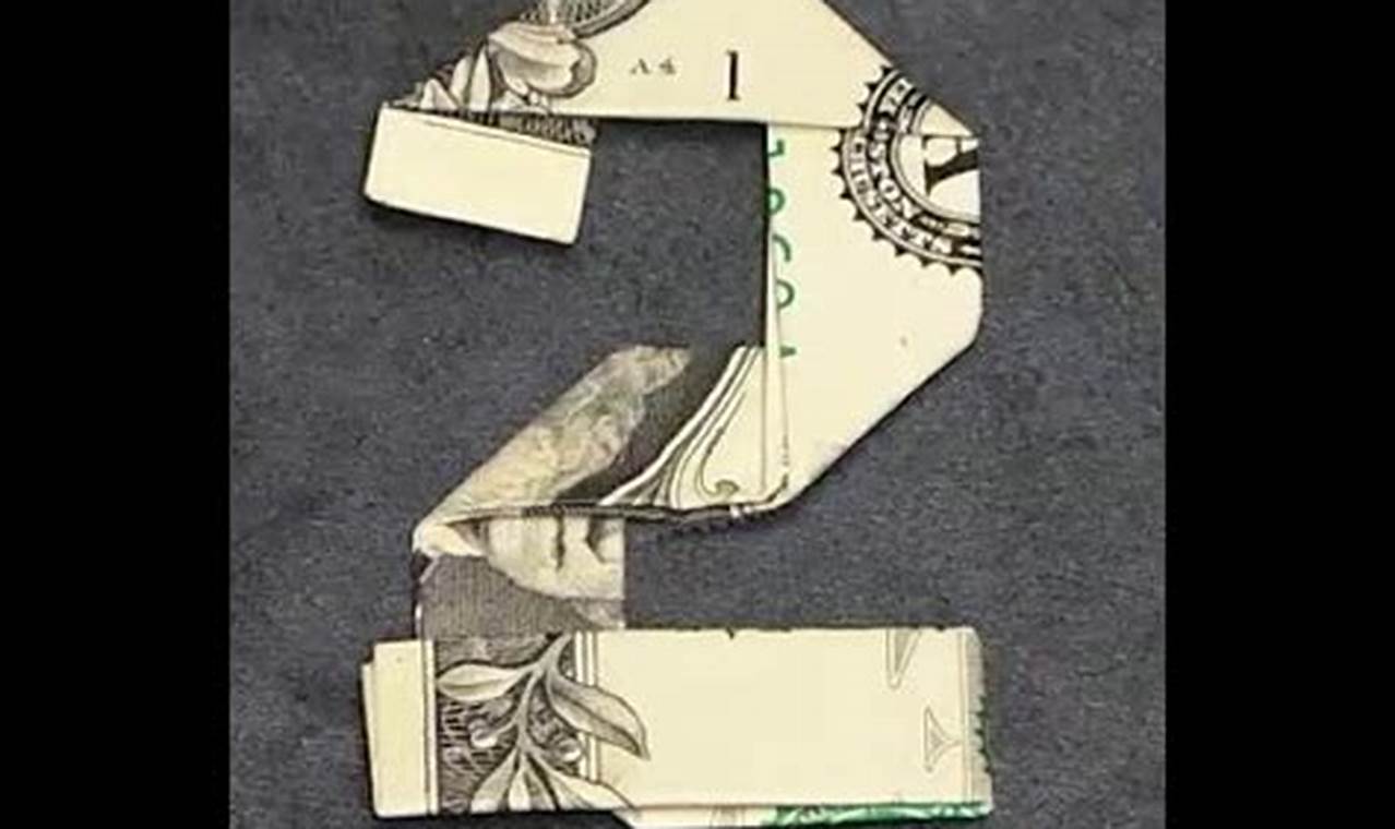 origami numbers with dollar bills