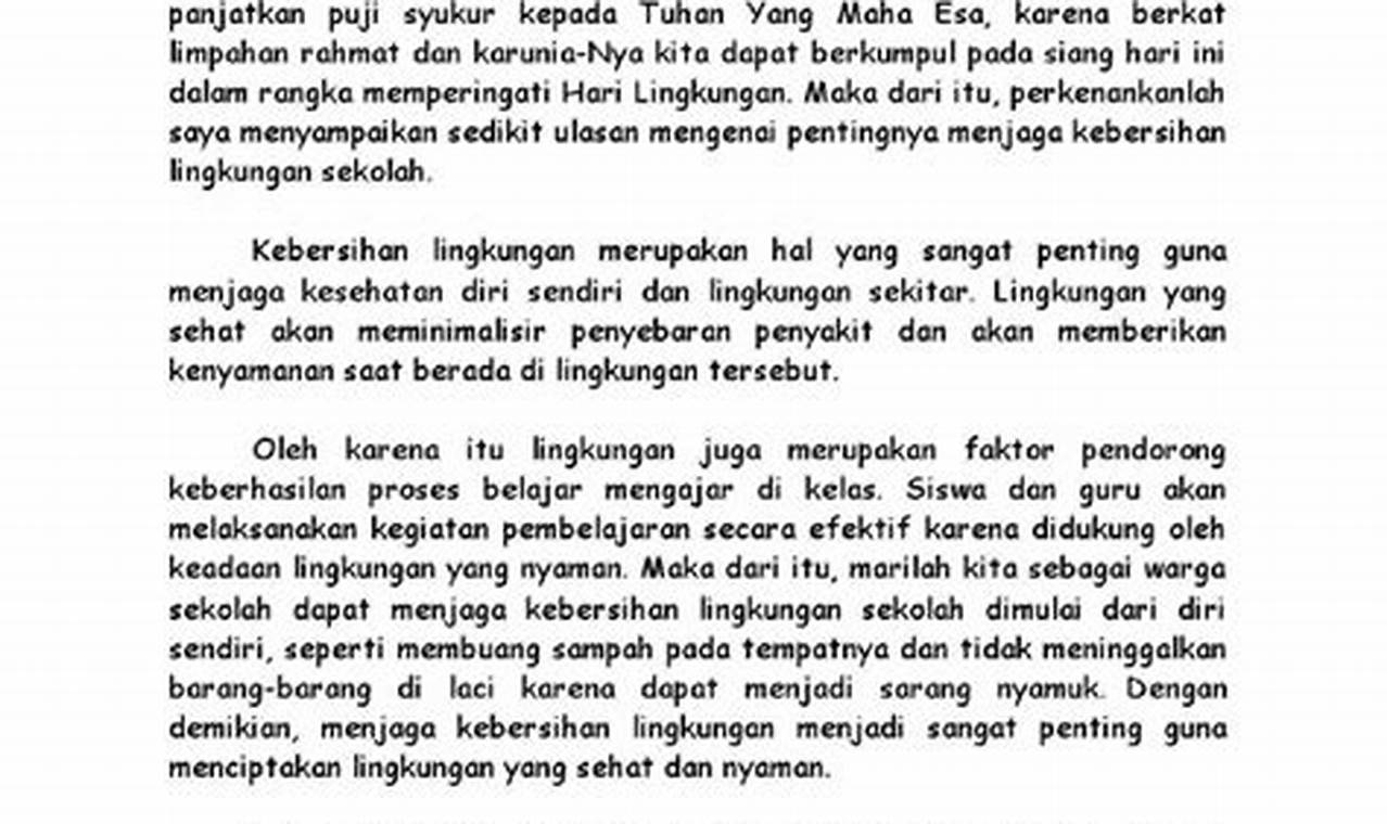 Panduan Lengkap: Pidato tentang Kebersihan Lingkungan Masyarakat