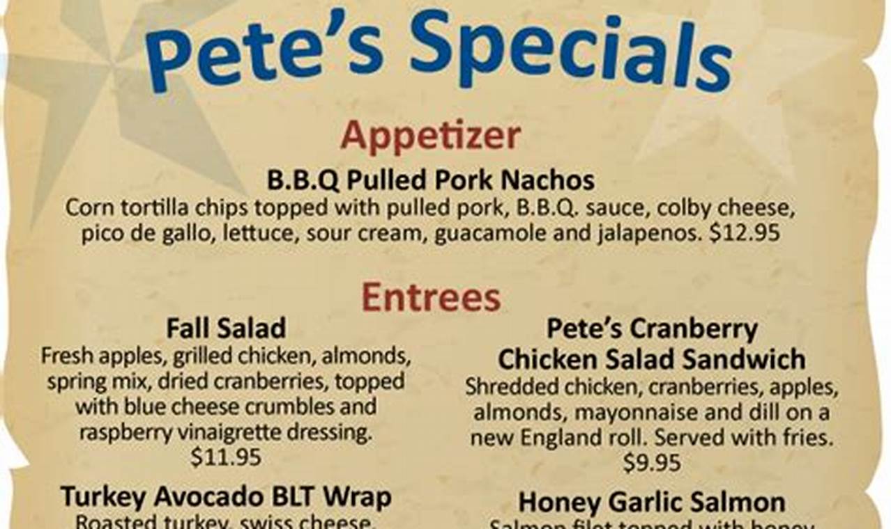 Unveiling Pilot Pete's Menu: A Culinary Voyage of Delights