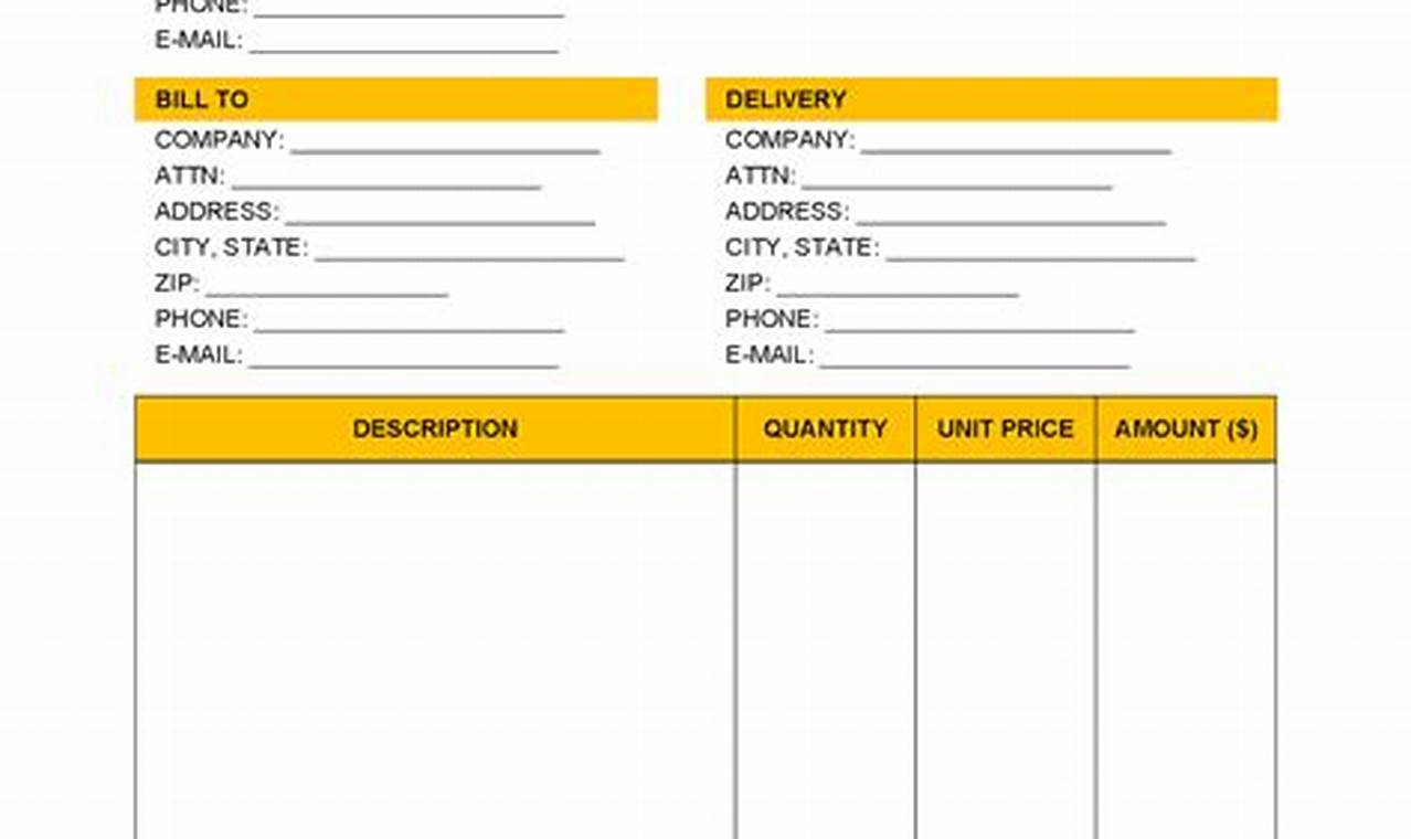 Printable Food Bill Invoice: A Comprehensive Guide