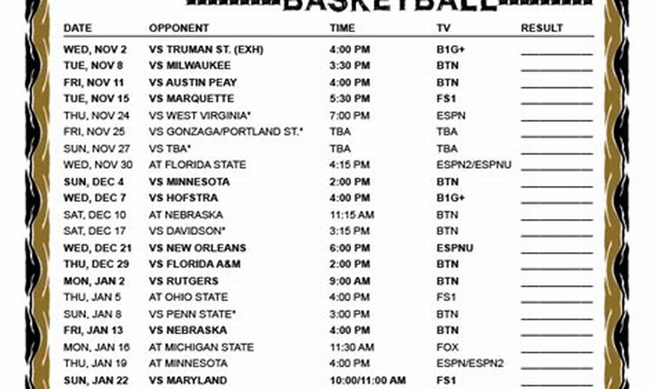 Purdue Bb Schedule 2024