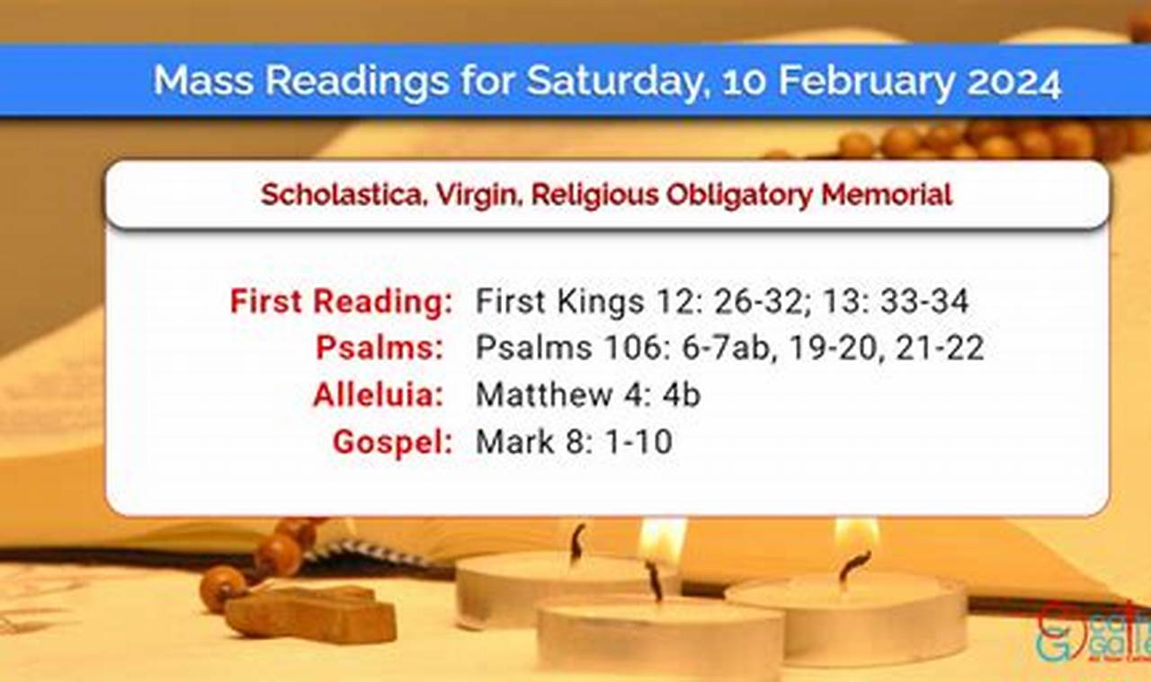 Readings For Saturday Feb. 10 2024