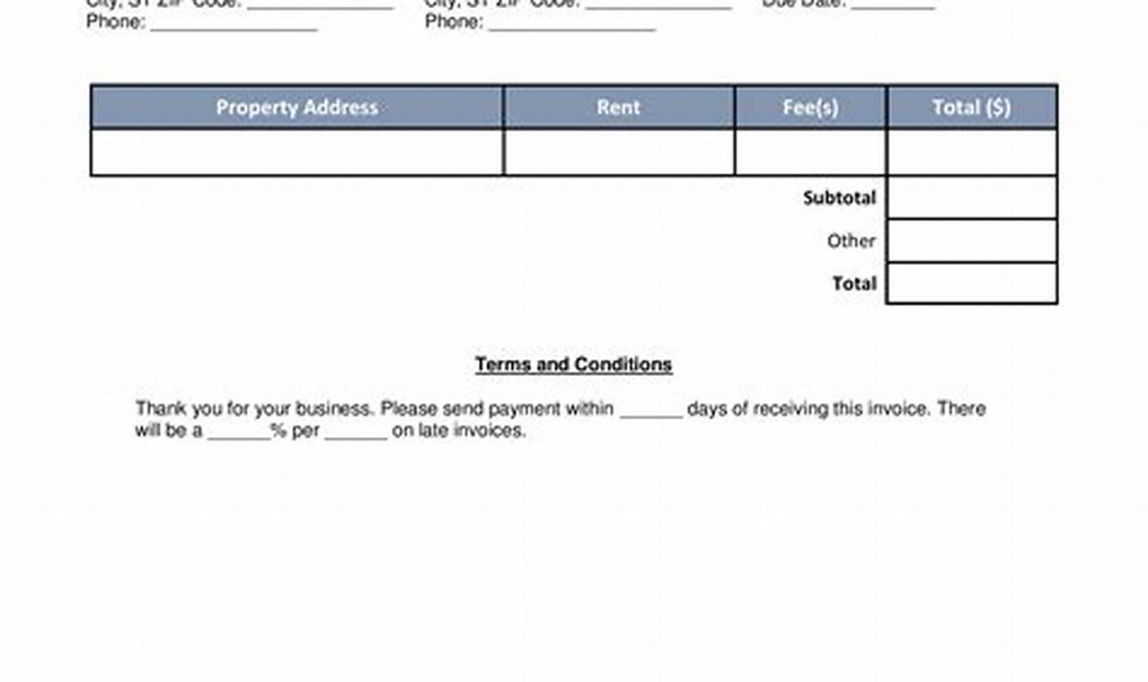 Rental Invoice Template: A Comprehensive Guide for Landlords and Renters